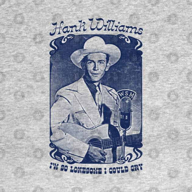 Hank Williams /// Vintage Faded Style Fan Design by DankFutura